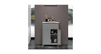 2-Door Freestanding Bathroom Cabinet with Drawer and Adjustable Shelf