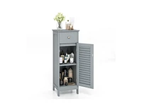 Wooden Bathroom Floor Storage Cabinet with Drawer and Shutter Door