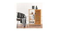 Bamboo Bathroom Storage Cabinet with Single Door-Natural