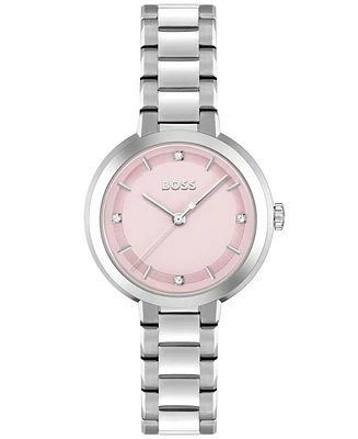 Hugo Boss Women's Sena Quartz Silver-Tone Stainless Steel Watch 34mm
