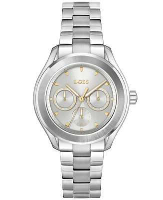 Hugo Boss Women's Lida Quartz Multifunction Silver-Tone Stainless Steel Watch 38mm