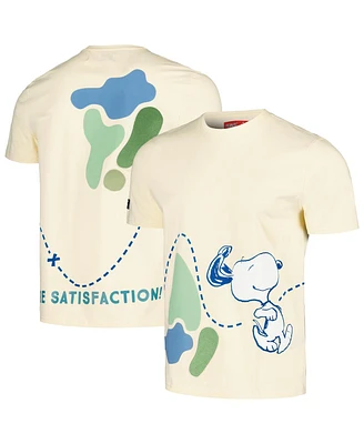 Men's and Women's Freeze Max Cream Peanuts Snoopy Map T-shirt