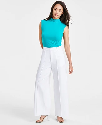 Bar Iii Petite Seamed Wide-Leg Ponte Pants, Created for Macy's