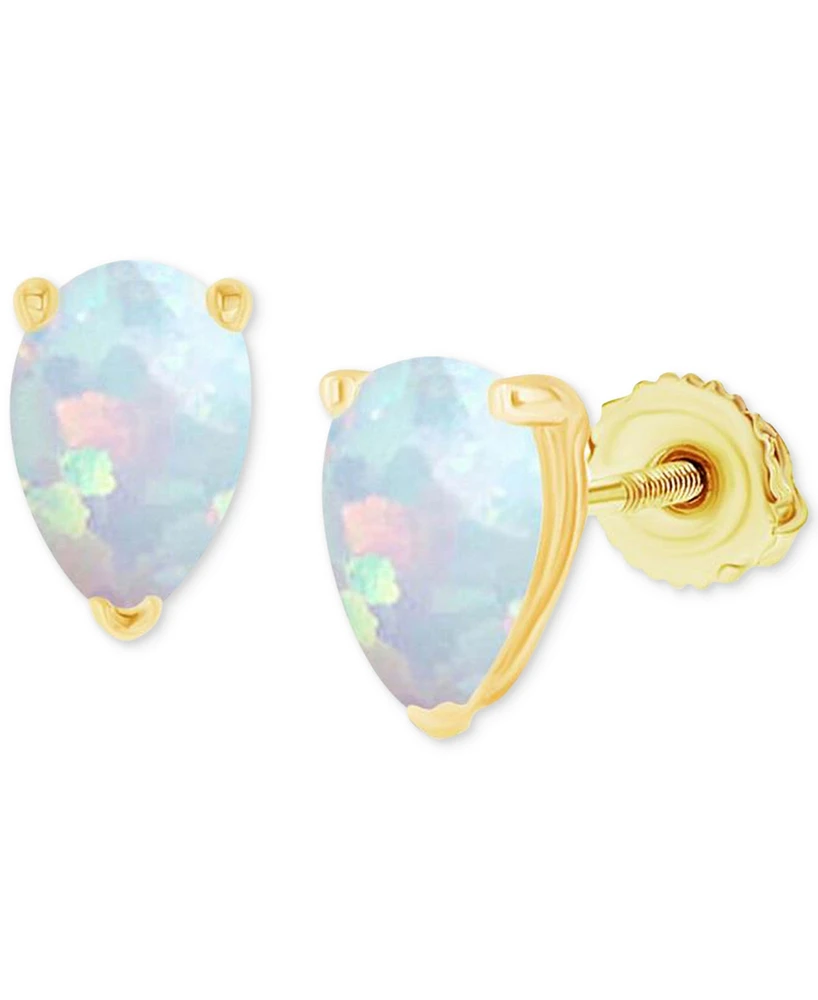 Lab-Grown Opal Pear-Shape Screw Back Stud Earrings (5/8 ct. t.w.)