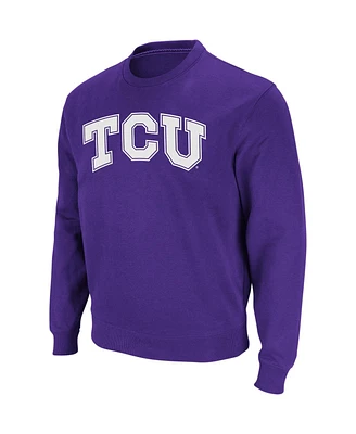 Colosseum Men's Tcu Horned Frogs Arch & Logo Crew Neck Sweatshirt