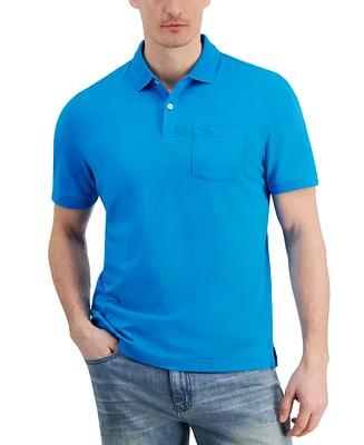 Club Room Men's Solid Jersey Polo with Pocket, Created for Macy's