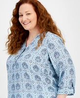 Jm Collection Plus Marrakesh Medallion Top, Created for Macy's