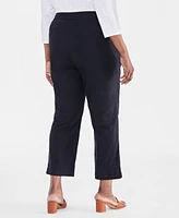 Style & Co Plus Mid-Rise Linen Blend Everyday Ankle Pants, Created for Macy's