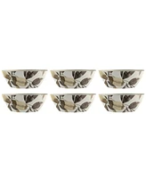 TarHong Bali Leaves 7.1" Cereal Bowl Merge 37 oz, Set of 6, Service for 6