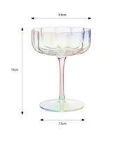 The Wine Savant Flower Vintage Glass Coupes, Set of 2