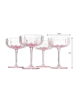 The Wine Savant Flower Vintage Glass Coupes, Set of 4