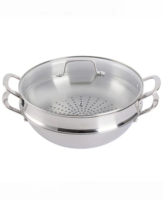 Martha Stewart Collection Castelle Stainless Steel 12" Essential Pan with Steamer