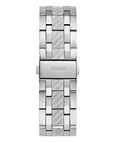 Men's Analog Silver-Tone Steel Watch 44mm