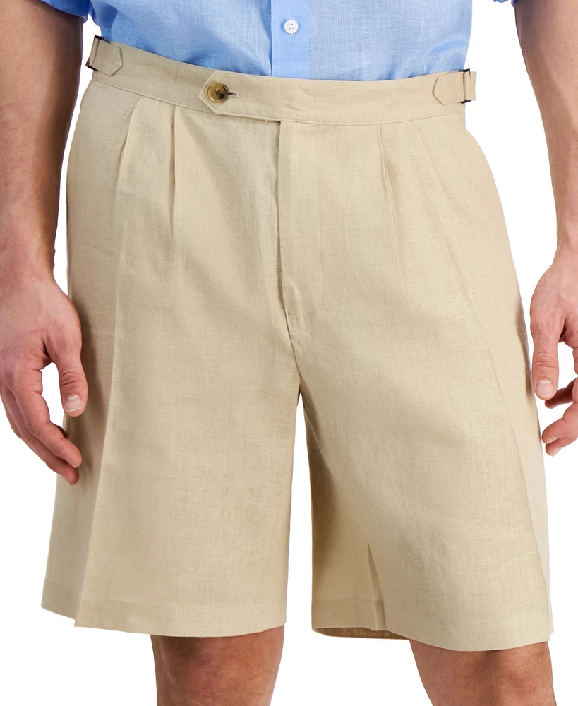 Club Room Men's Pleated Linen 9" Shorts, Created for Macy's