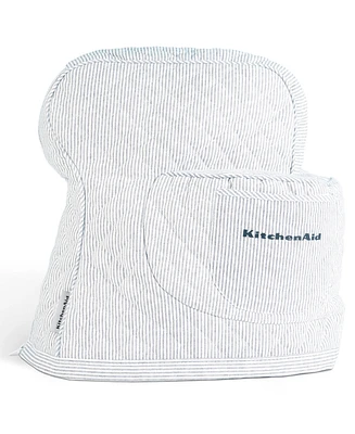 KitchenAid Fitted Tilt-Head Ticking Stripe Stand Mixer Cover with Storage Pocket Quilted, 14.37" x 18" 10"