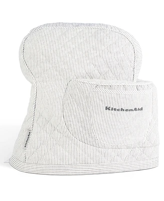 KitchenAid Fitted Tilt-Head Ticking Stripe Stand Mixer Cover with Storage Pocket Quilted, 14.37" x 18" 10"