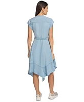 Dkny Women's Belted Asymmetrical Dress