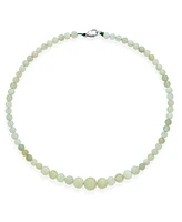 Bling Jewelry Elegant Simple Classic Graduated Round Bead Ball New Jade Light Shade Green Ombre Natural Serpentine Strand Necklace Jewelry For Women 1