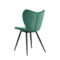 Simplie Fun Dining Chairs Set Of 2, Dark Green Velvet Chair Modern Kitchen Chair With Metal Leg