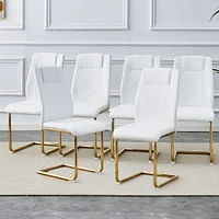 Modern dining chairs, dining room chairs, and golden leg cushioned chairs made of artificial leather, suitable for kitchens, living rooms, bedrooms, a