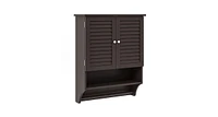 2-Doors Bathroom Wall-Mounted Medicine Cabinet with Towel Bar