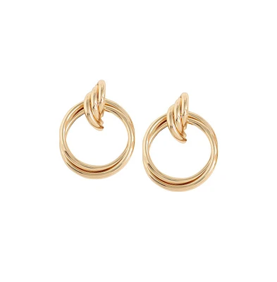 Sohi Women's Gold Wrap Drop Earrings