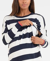 Seraphine Women's Bold Stripe Cotton Knit Maternity and Nursing Jumper