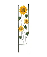 Glitzhome 48" H Metal Sunflowers Garden Trellis, Garden Stakes