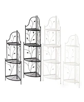 Glitzhome 52" H 4-Tiered Metal Corner Shelf Plant Stand or Storage Rack