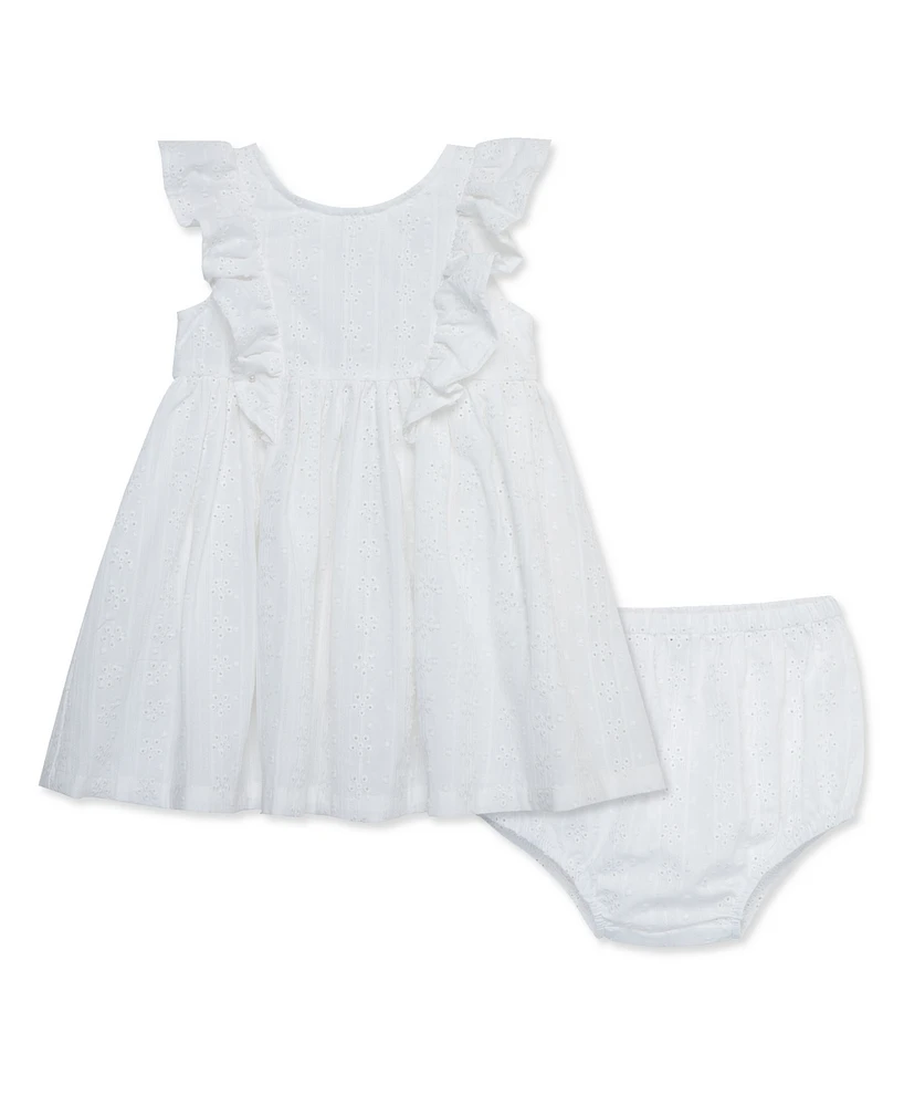 Little Me Baby Girls White Embroidered Sundress