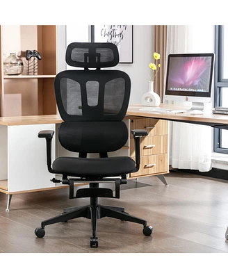 Simplie Fun Adjustable Armrest Office Chair with High Back
