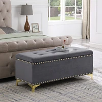 Streamdale Furniture Velvet Benches with Gold Legs, 2-in-1 for Living Room
