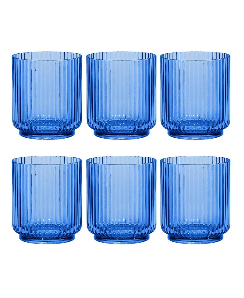 TarHong Mesa Dof Cobalt Glasses, Set of 6