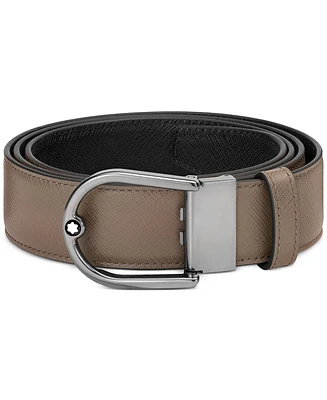 Montblanc Men's Horseshoe Buckle Leather Belt