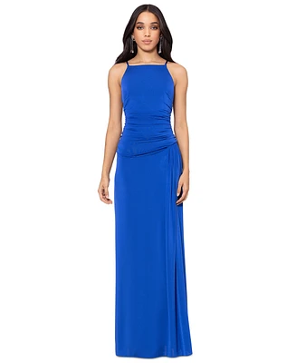 Betsy & Adam Petite Ruched Gown