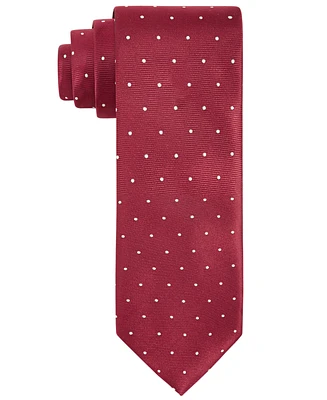 Tayion Collection Men's Crimson & Cream Dot Tie