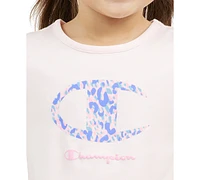 Champion Little Girls Logo-Graphic Flutter-Sleeve T-Shirt & Bike Shorts, 2 Piece Set