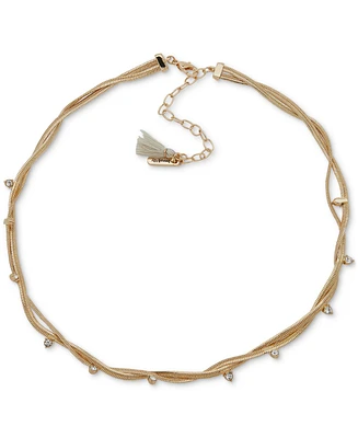 lonna & lilly Gold-Tone Pave Twisted Collar Necklace, 16" + 3" extender