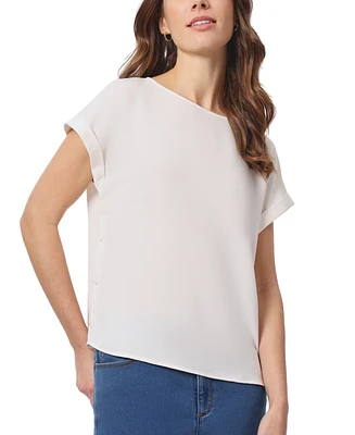 Jones New York Women's Short-Sleeve Button-Detail Top