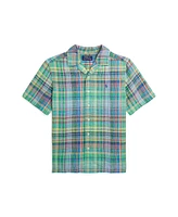 Polo Ralph Lauren Big Boys Plaid Linen Camp Shirt