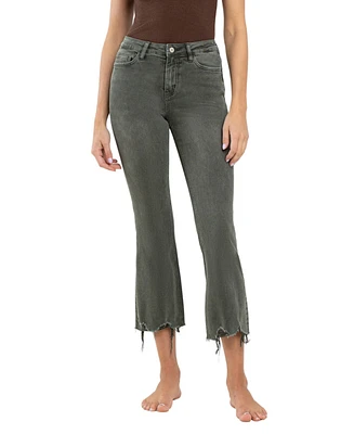 Vervet Women's High Rise Cropped Flare Jeans