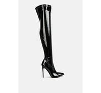 London Rag Riggle Long Patent Pu High Heel Boots