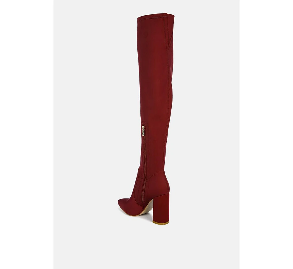London Rag Schiffer High Block Heeled Long Boot