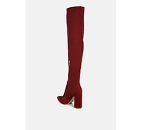 London Rag Schiffer High Block Heeled Long Boot