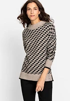 Olsen Women's Polkadot Funnel Neck Sweater