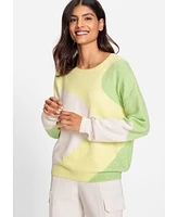 Olsen Women's Long Sleeve Graphic Knit Pullover