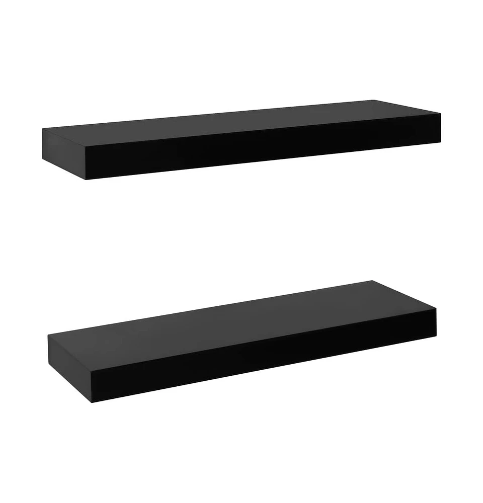 Floating Wall Shelves 2 pcs Black 15.7"x7.9"x1.5"