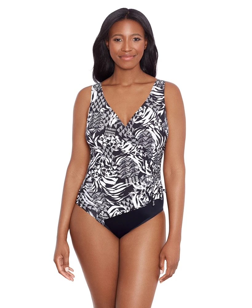 Longitude Women's Ruffle Surplice One-Piece Swimsuit