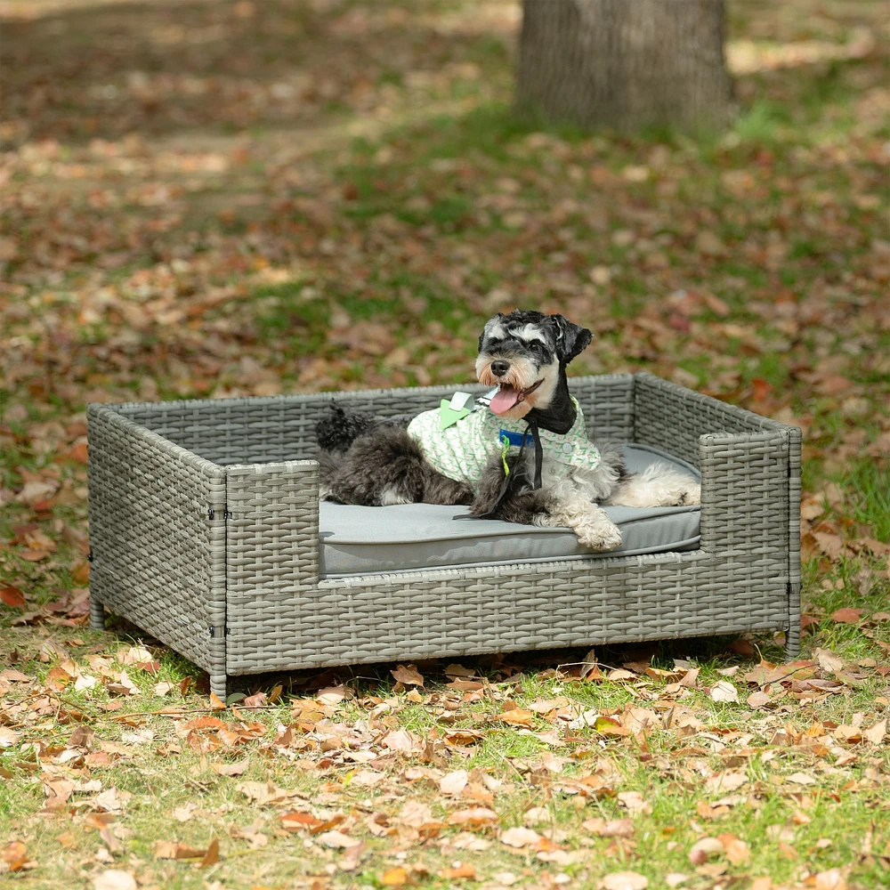 Simplie Fun Dog Bed, Pet Bed, Pet Enclosures, Pet Outdoor Furniture, Pet Patio Furniture, Seasonal Pe Wicker Pet Furniture, Dog Bed With Cushion 0001