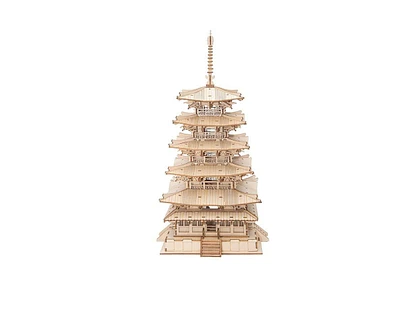 Robotime Diy 3D Wooden Puzzle Game - Five-storied Pagoda - 275pcs - Assembly Constructor Toy - Gift for Children, Teens, and Adults